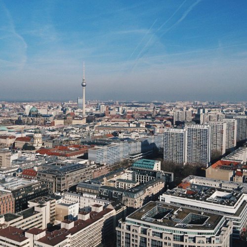 Blick auf Berlin vom Fesselballon aus
